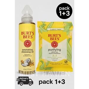 Burt’s Bees Pack 1+3 Nourishing Cleansing Oil + Purifying Facial Towelettes